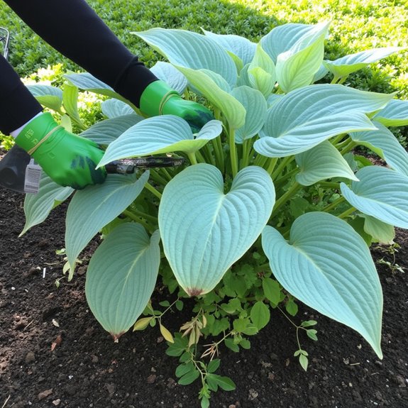 blue hostas thrive in shade
