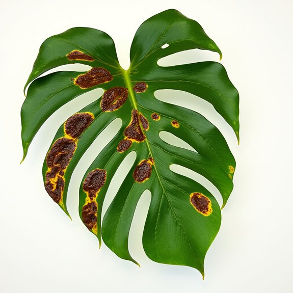 brown patches on monstera