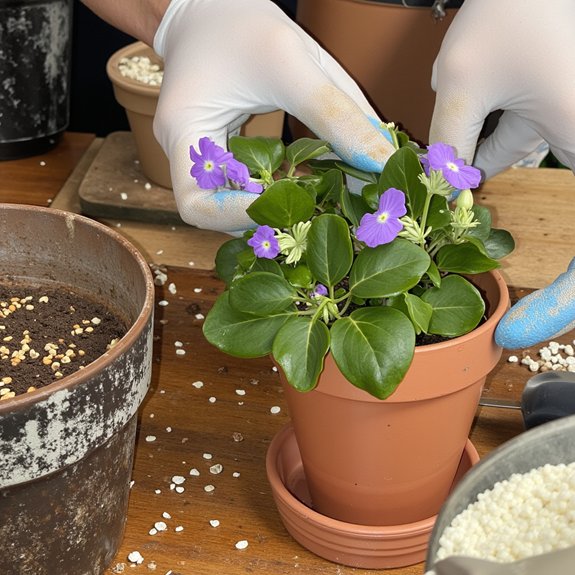 container preparation and plant removal