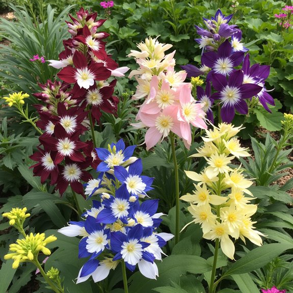 diverse columbine flower varieties