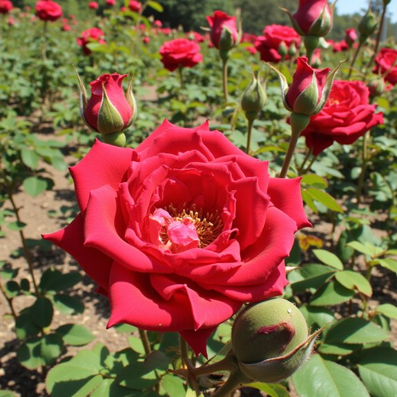 heat stress symptoms in roses