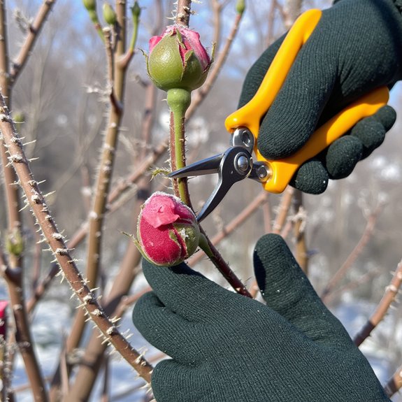 prune roses after blooms