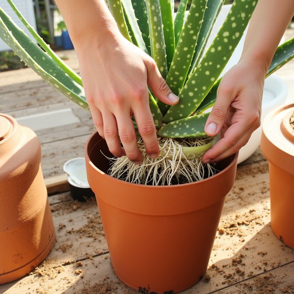 repotting aloe vera technique