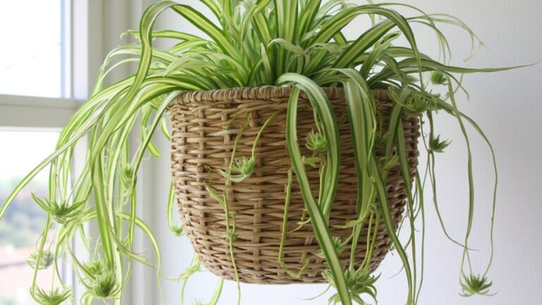 spider plants in baskets