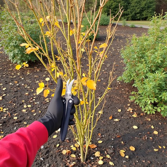 strategic autumn rose pruning