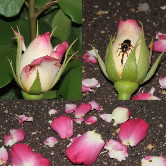 weevil damage on roses